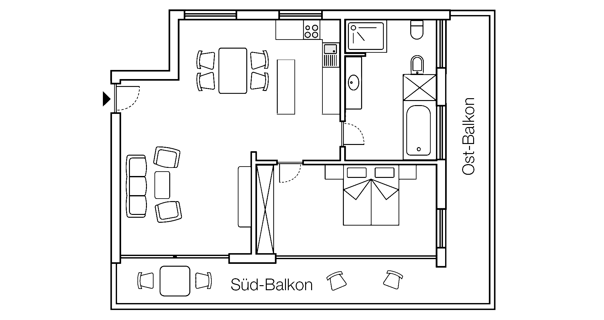Penthouse 5 | Die Grundrisse sind schematisch, kleine bauliche Veränderungen sind möglich.